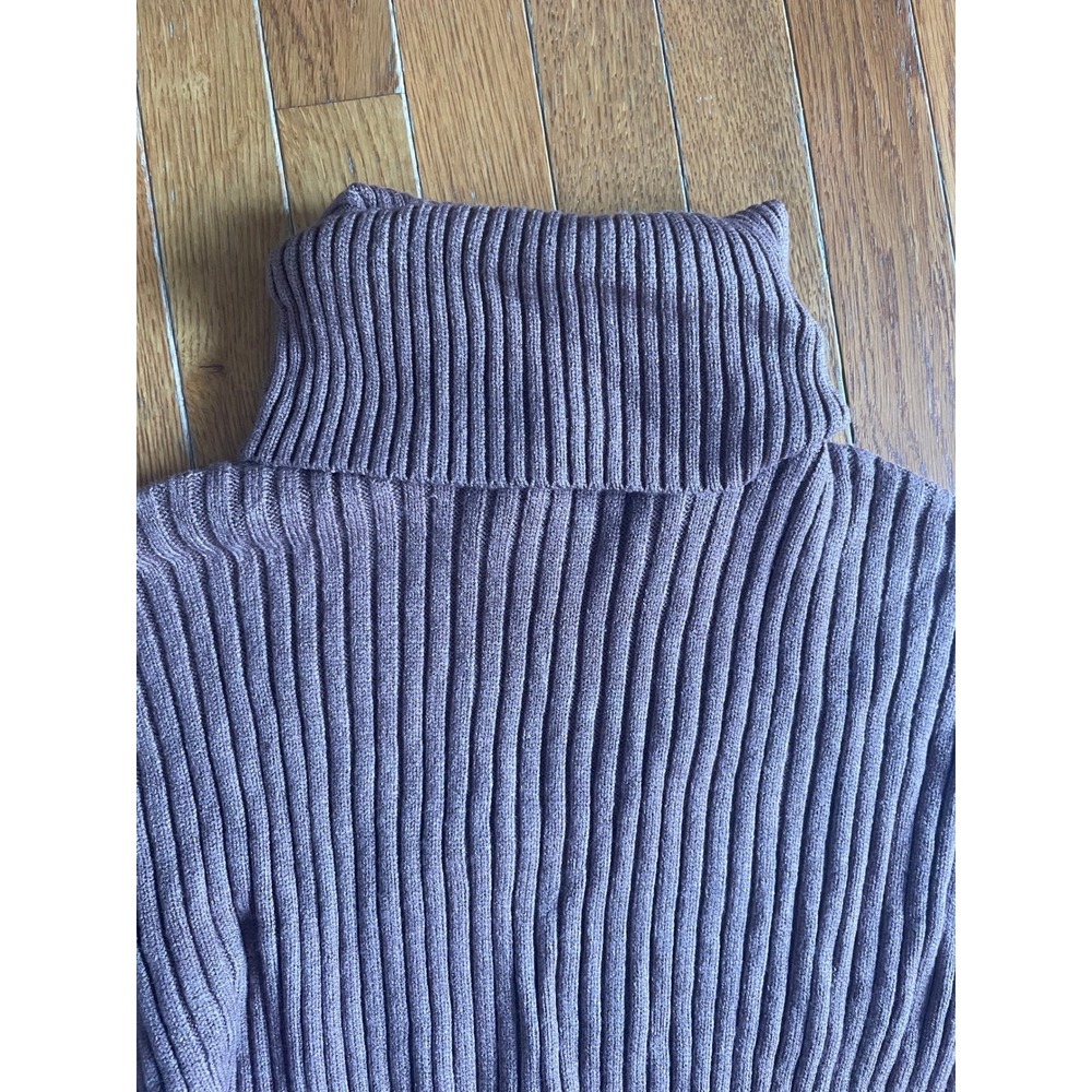 Anrabess Sweater Dress Womens Large Turtle Neck Camel Nylon Knitted Casual NWT‎ - Picture 3 of 6